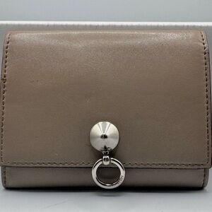 Fendi Taupe Leather Wallet with Silver Accent w/COA
